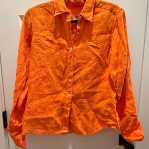 Bright Orange Women's Button Down Shirt